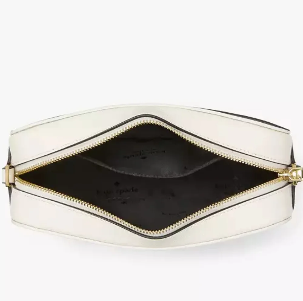 Kate Spade Black White Logo Camera Crossbody Bag Gold Hardware NWT